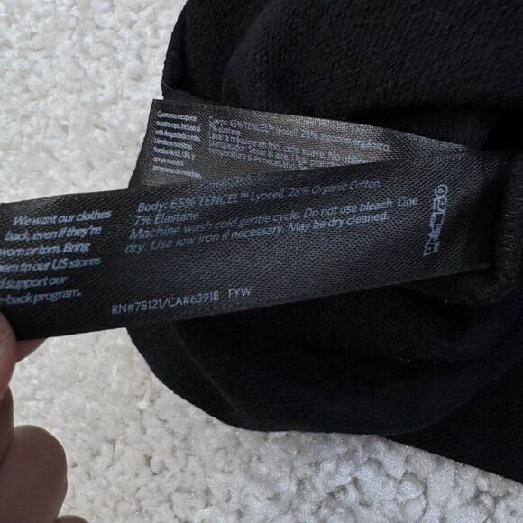 Eileen Fisher Cozy Brushed Stretch Mock Neck Top Black - Picture 6 of 9